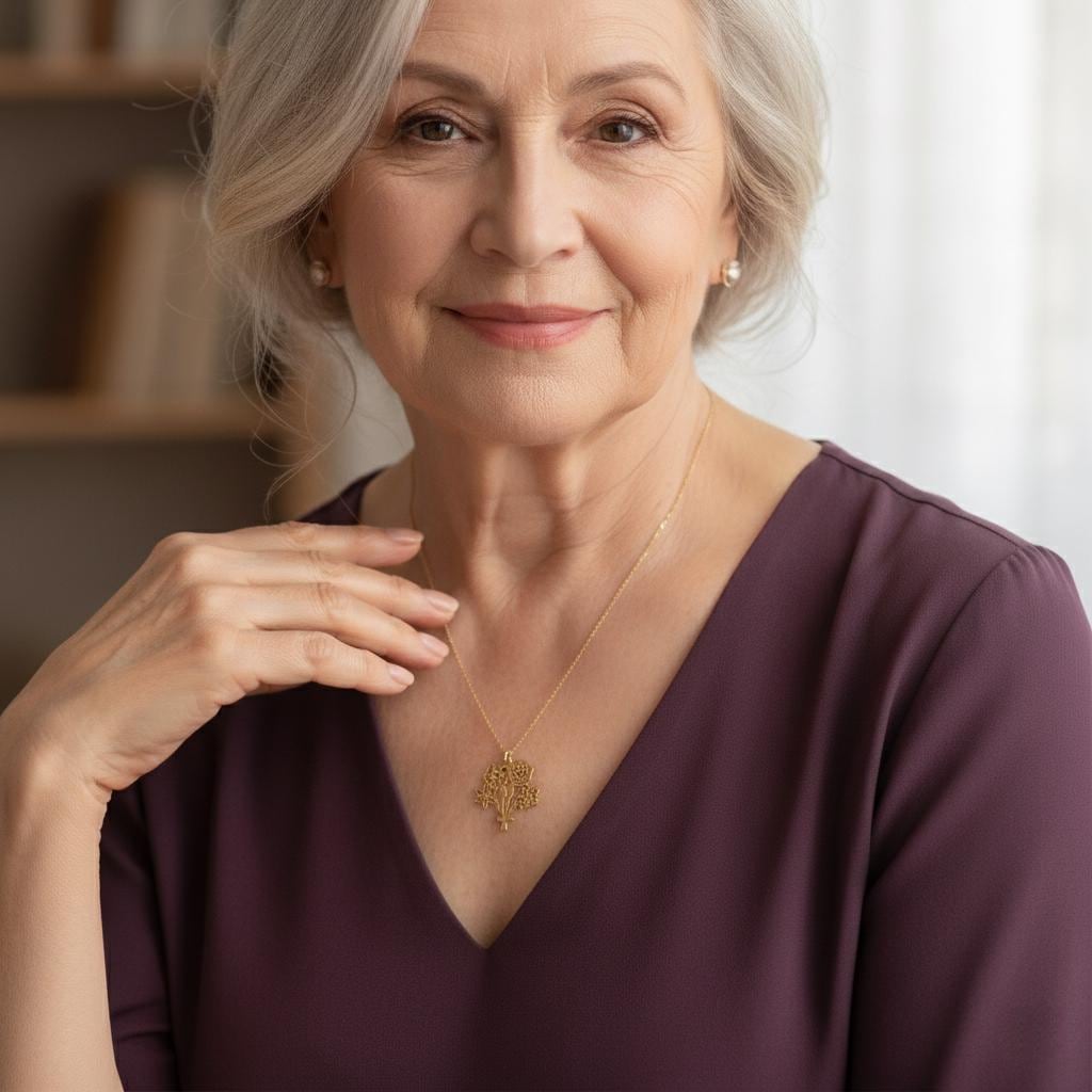 Sterling Silver Family Birth Flower Necklace, Combined Bouquet Pendant, Mom Gift